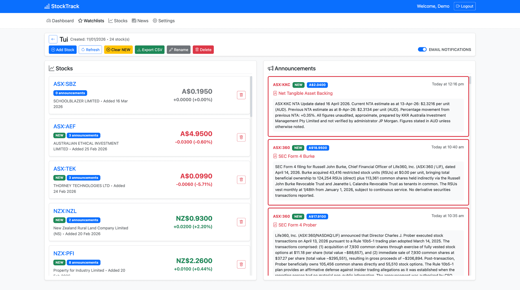 StockTrack