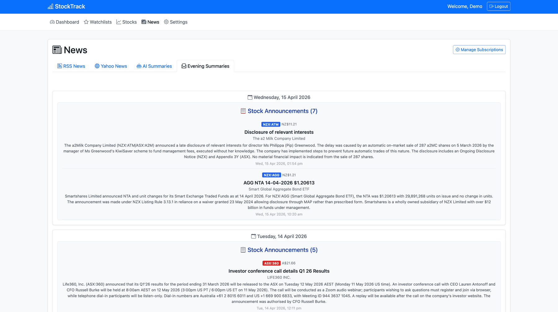 StockTrack